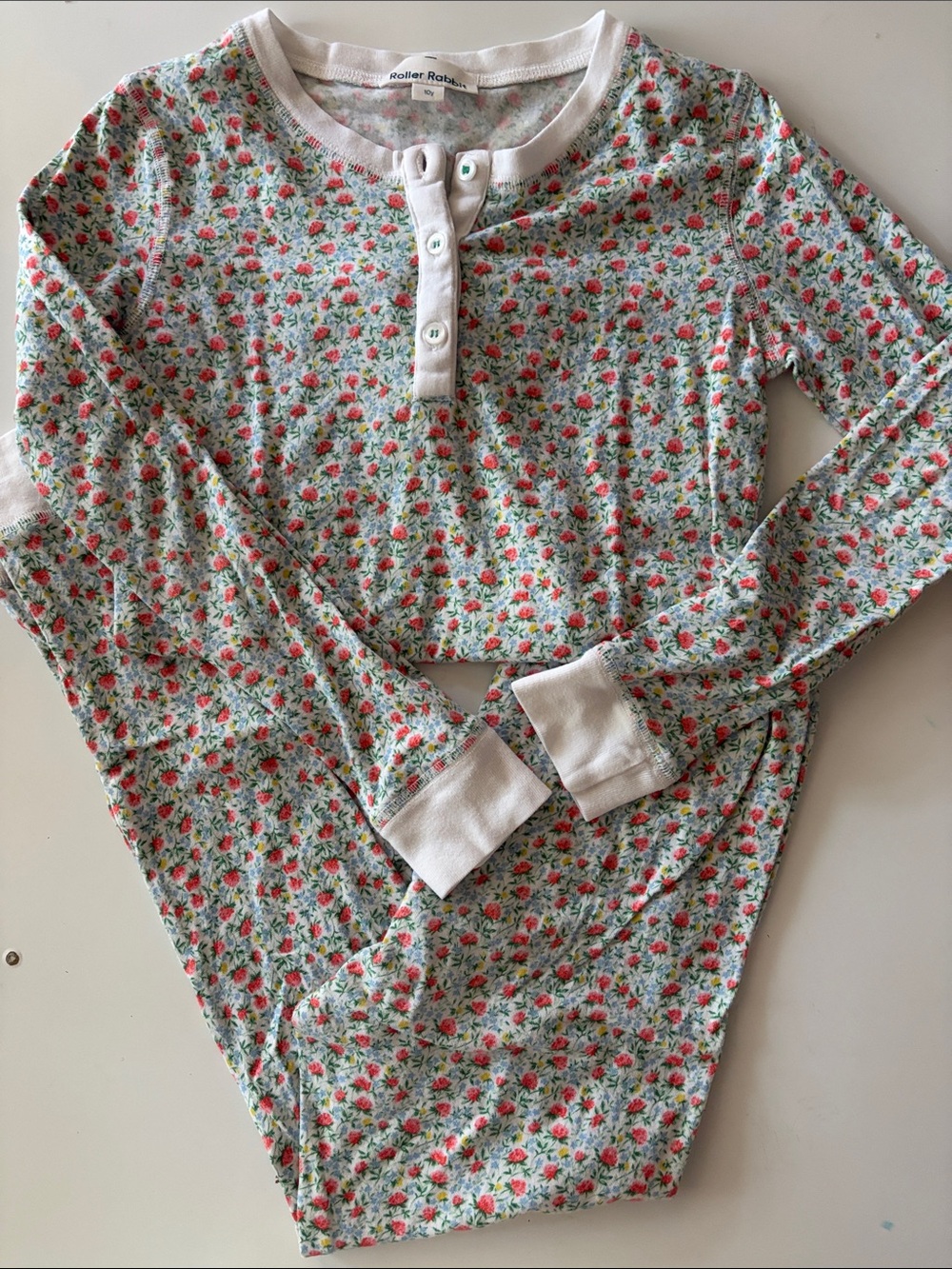 EUC Roller Rabbit Liberty Print Ditsy Floral Girls Pajama Set 10